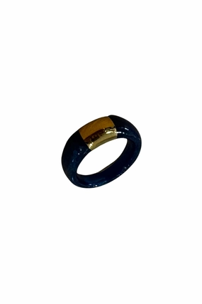 Todays Steal Blue Sandstone With A Touch Of Gold Ring