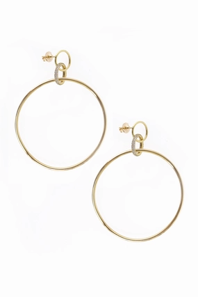 Diamond Twisted Trinity Hoops In Yellow Gold Big Sale Today Exclusive Holiday Deal