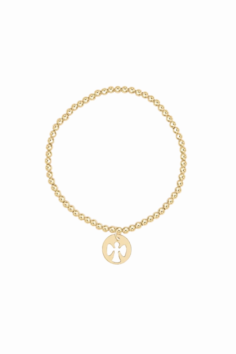Hot Pick Sale Extends Classic Gold 3Mm Bead Bracelet - Guardian Angel Gold Disc