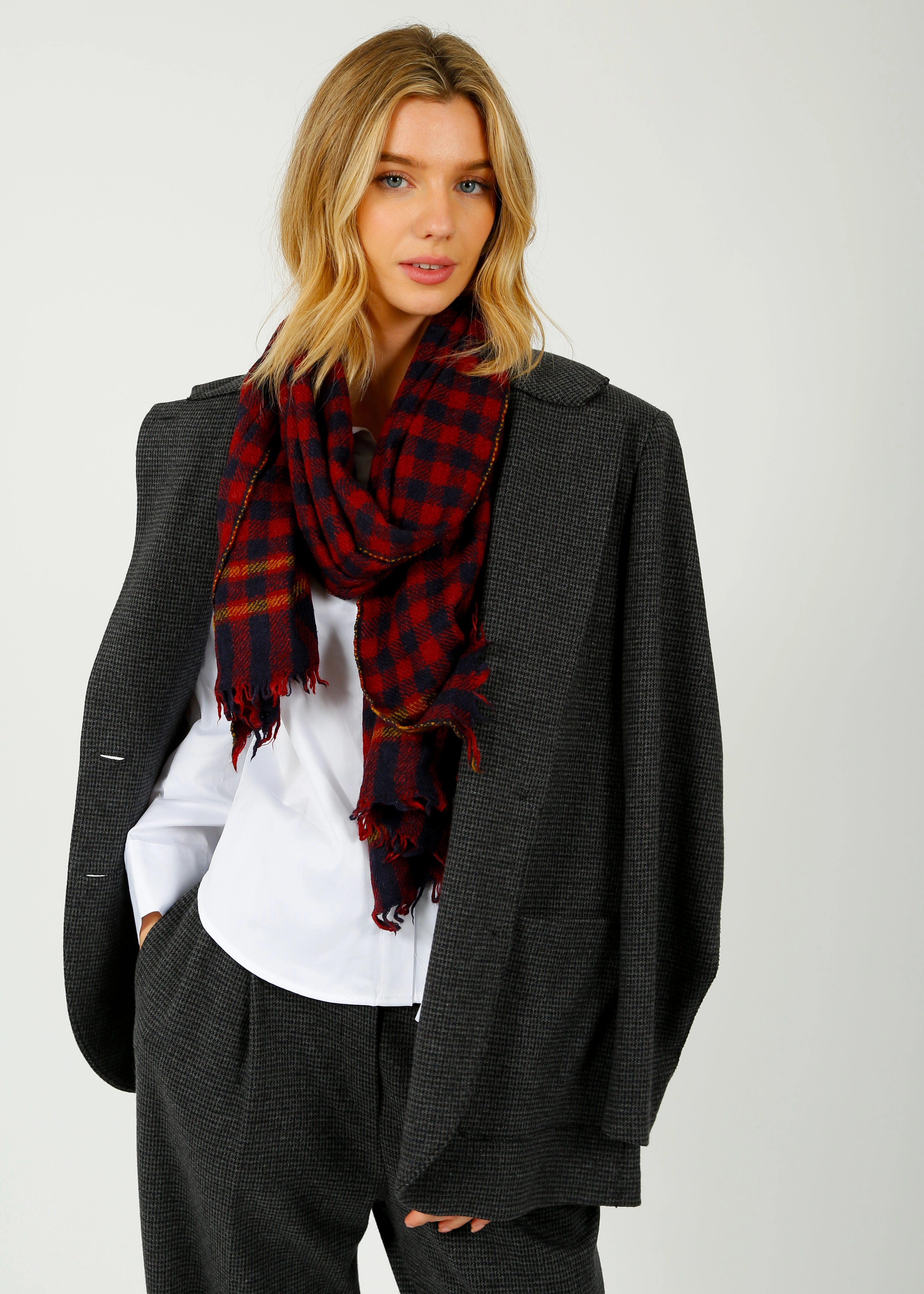 Save More Now Moismont 703 Check Scarf In Navy Blue