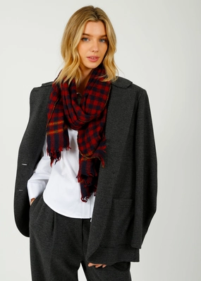 Save More Now Moismont 703 Check Scarf In Navy Blue