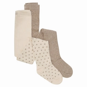 Minymo Simply Taupe Tights W. Pattern 2-Pack Shop Smart Deals