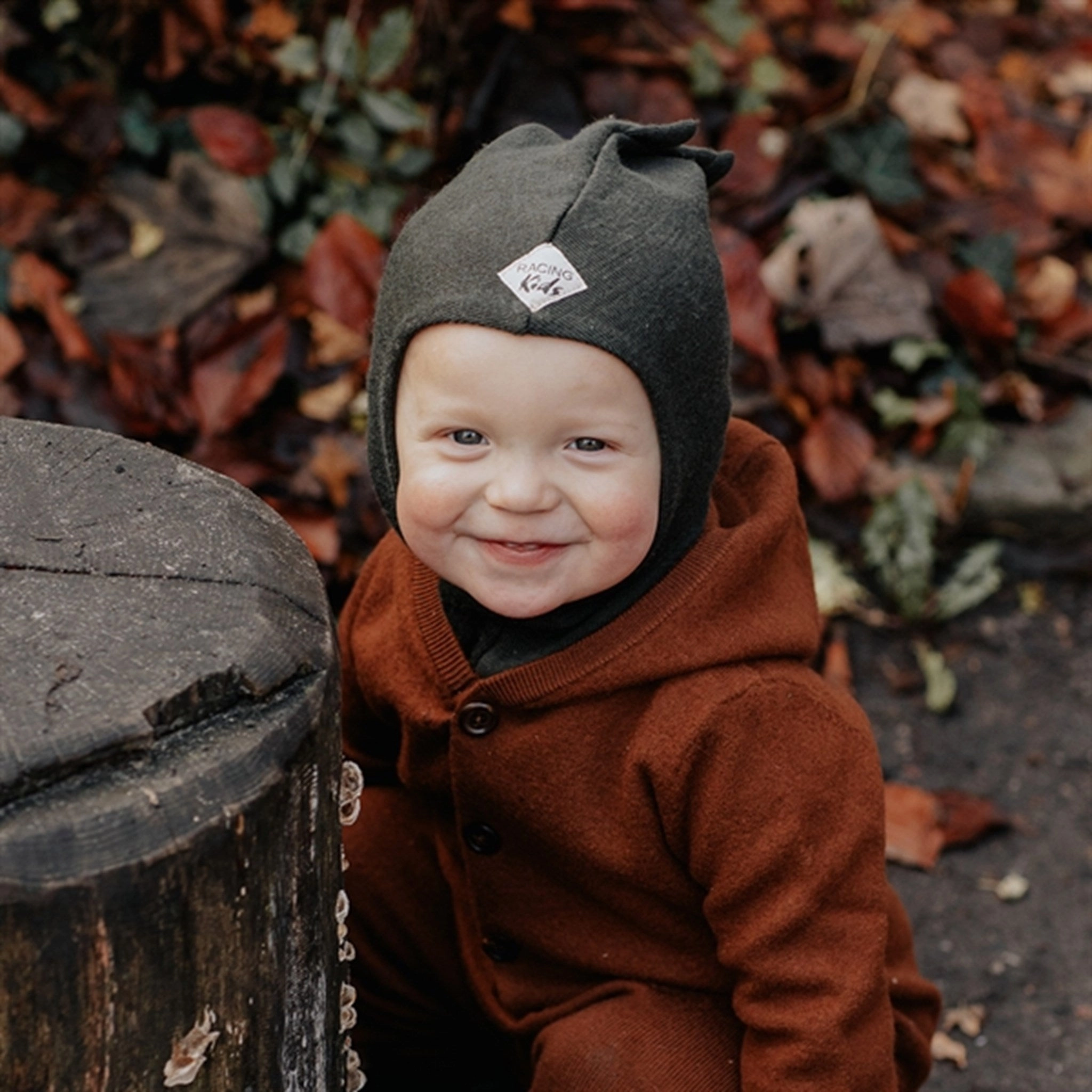 Exclusive Online Discount Racing Kids Dino Balaclava Wool/Cotton 3-Layered Dusty Forest Green