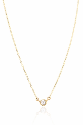 Single Vintage Set Diamond Necklace In Yellow Gold Limited Stock Hot Deal Big Hot Sale