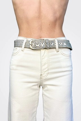 Studded Belt - White Best Deal Today Special Occasion Discount