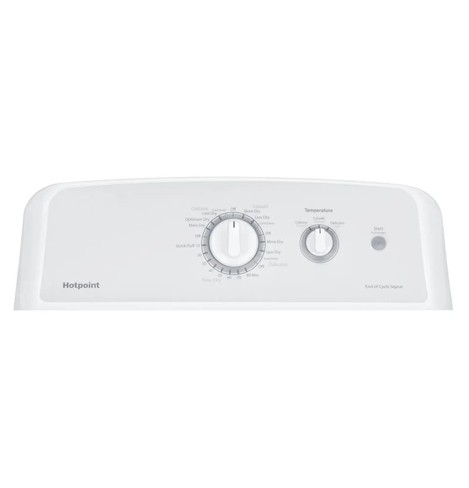Hotpoint HTX24GASKWS Hotpoint 6.2 Cu. Ft. Capacity Aluminized Alloy Gas Dryer