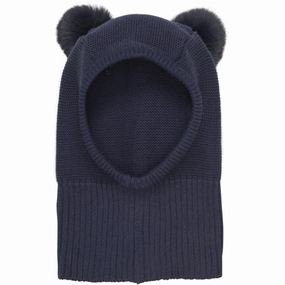Today Only Steal Huttelihut Balaclava Knit M. Pompoms Navy