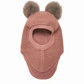 Huttelihut Balaclava W. Alpaca Pompoms Big Bear Heather Rose Flash Discount Today