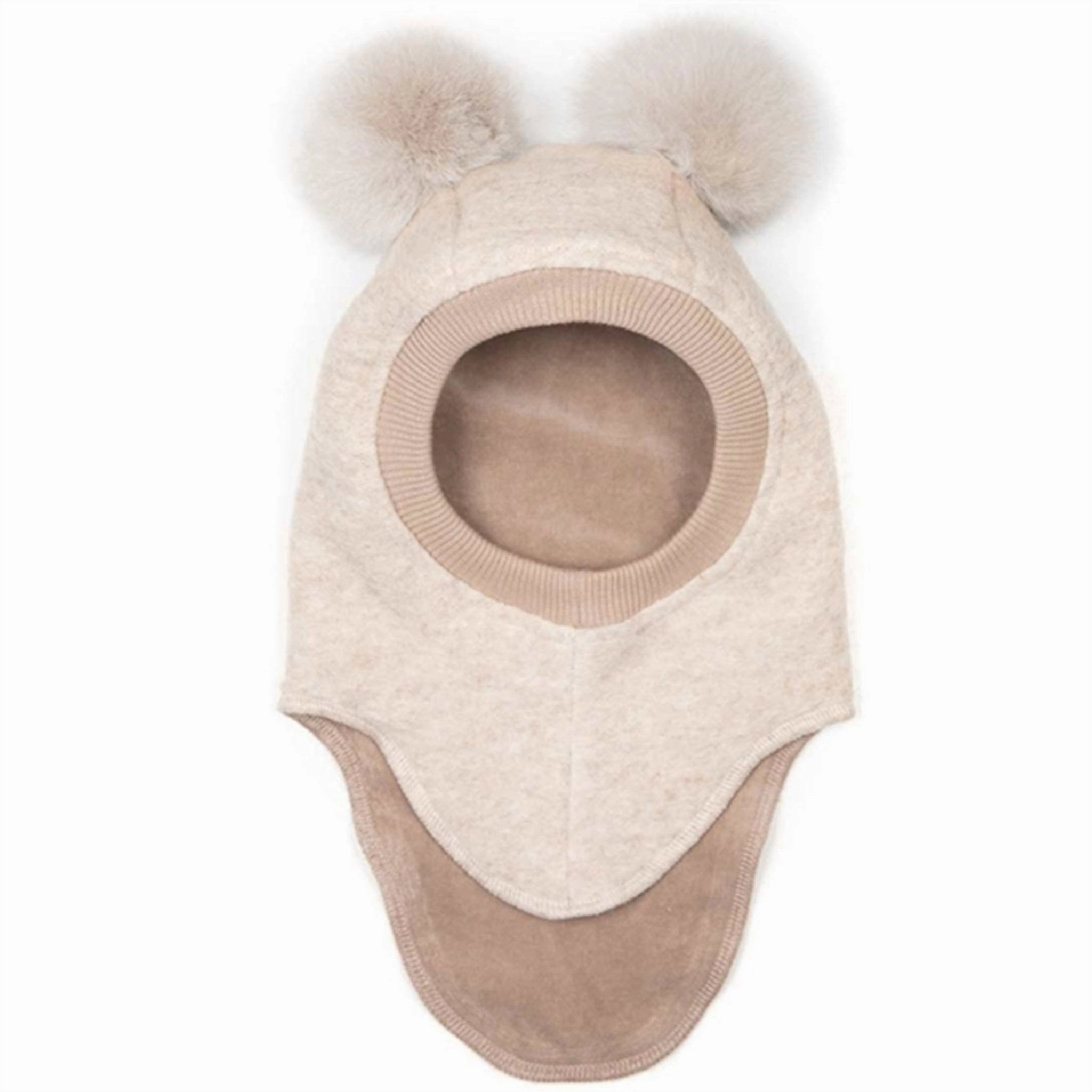 Huttelihut Balaclava W. Alpaca Pompoms Big Bear Sand Melange Exclusive Hot Pick Daily Special Offer