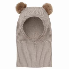 Best Deal Today Huttelihut Camel Melange Balaclava Windstop W. Pompoms