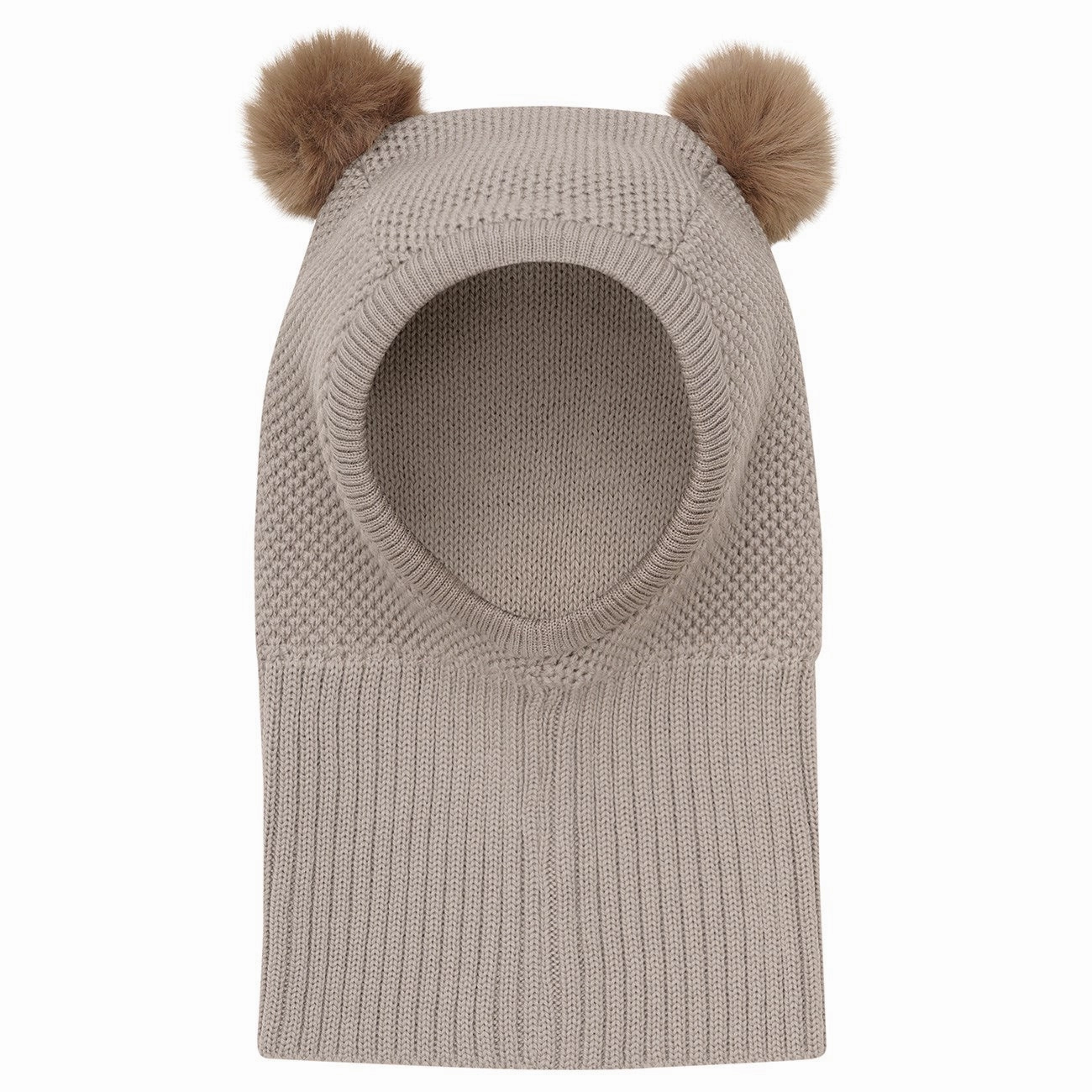Best Deal Today Huttelihut Camel Melange Balaclava Windstop W. Pompoms