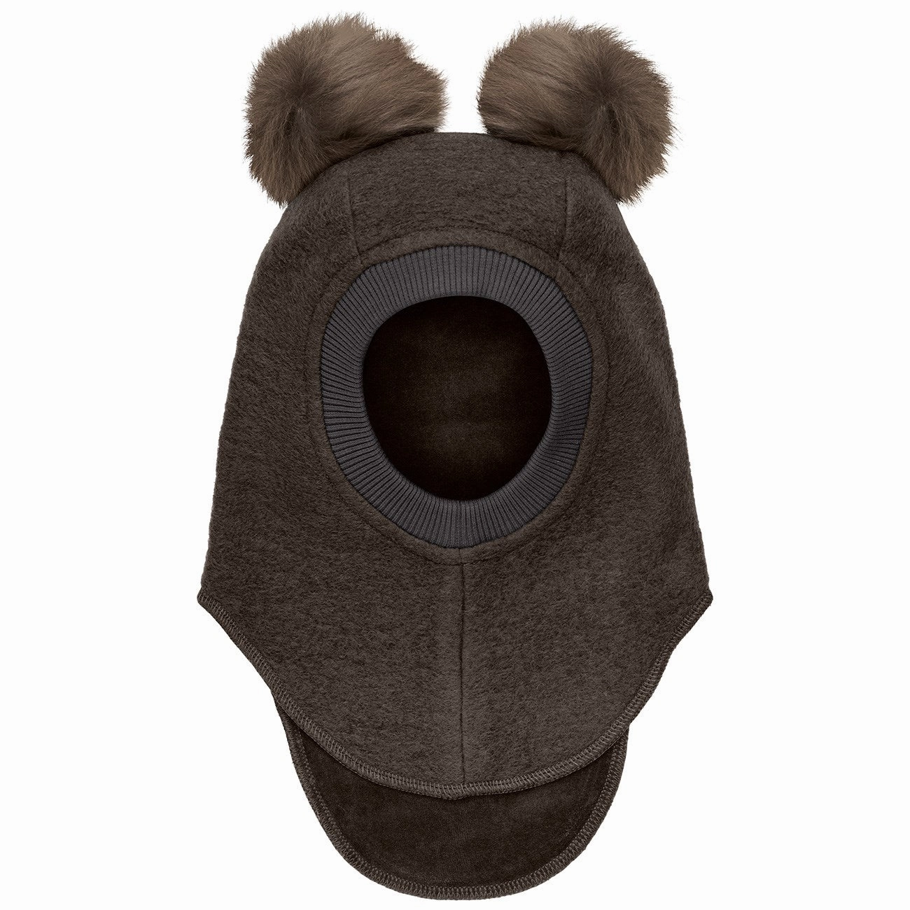 Flash Sale Alert Now Huttelihut Dark Brown Melange Balaclava Wool Alpaca Pompoms