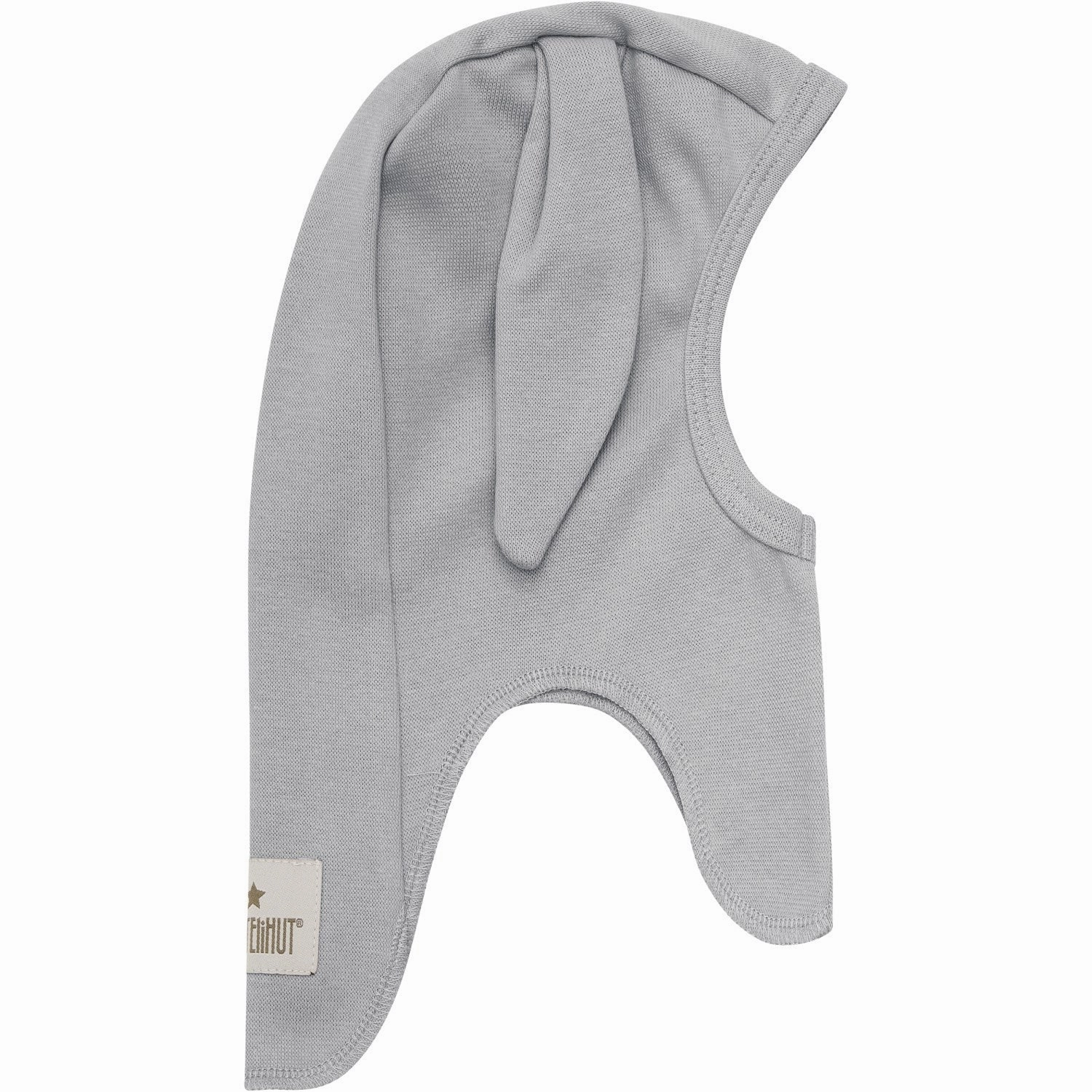 Huttelihut Light Grey Melange Balaclava Ears Cotton Rib Exclusive Holiday Deal