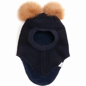 Huttelihut Wool Big Bear Balaclava Dark Navy/Camel Hot Deals Today