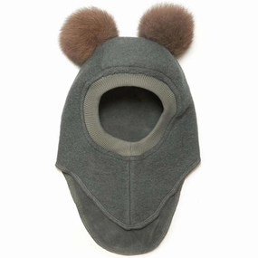 Dont Miss Out! Huttelihut Wool Big Bear Balaclava Hat Agave/Grey