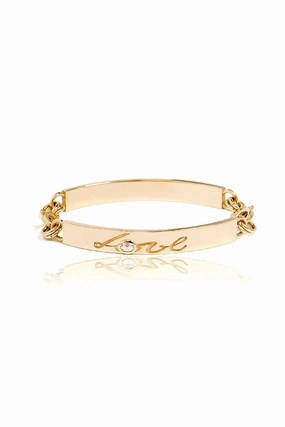 Id Bracelet With Diamond Love In Yellow Gold Limited Time Sale