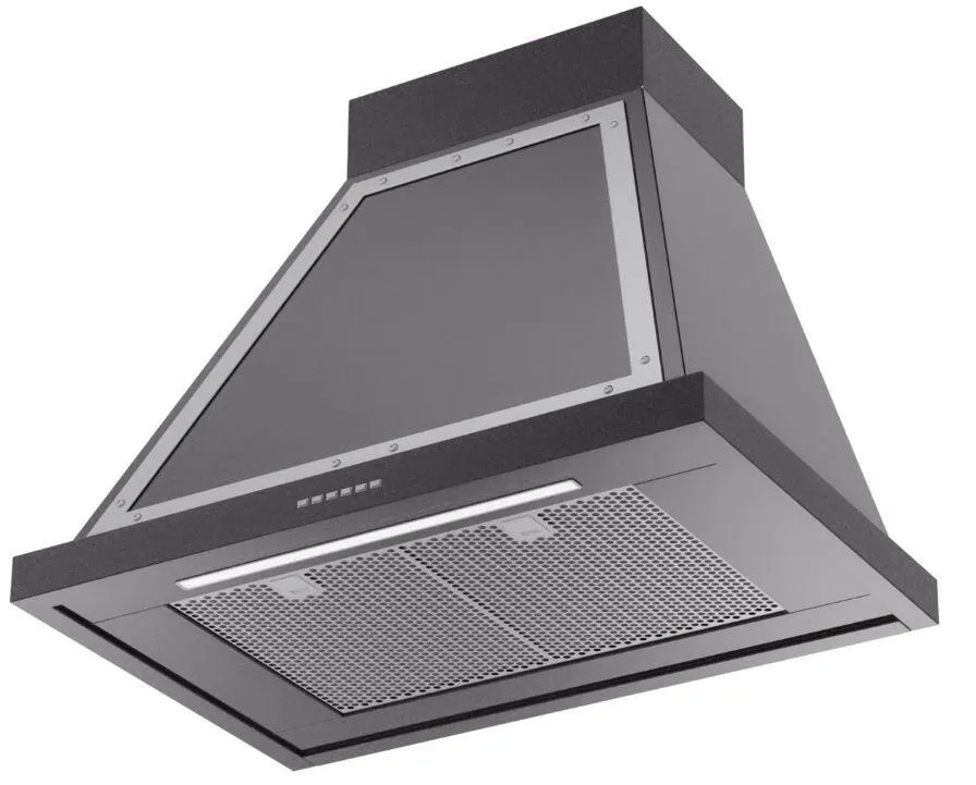 Ilve UANB30BKC Nostalgie 30 Inch Glossy Black Wall Mount Convertible Range Hood