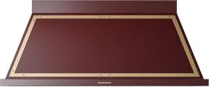 Ilve UANB60BUG Ilve Uanb60Bug Nostalgie 60" Hood In Burgundy With Brass Trim