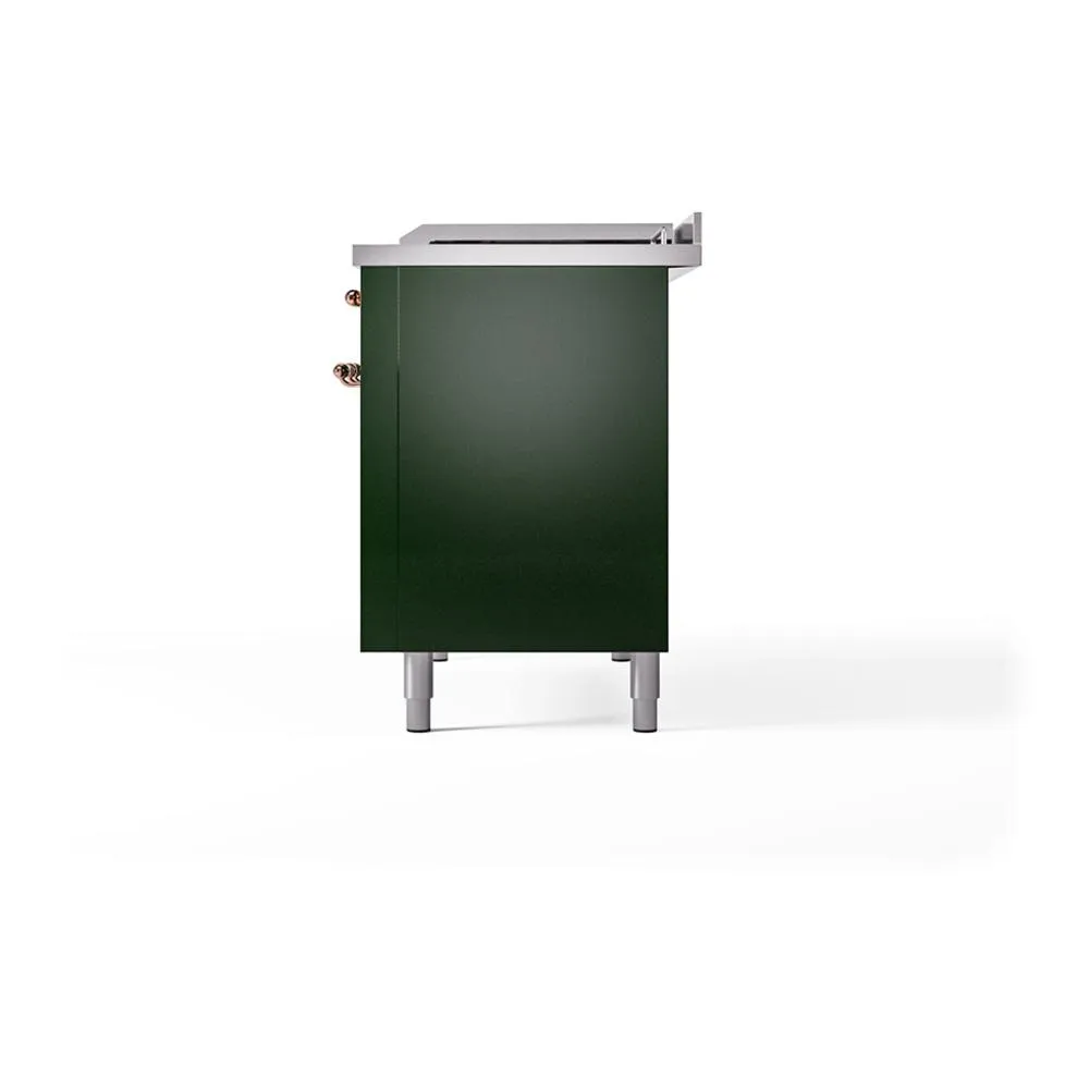 Ilve UN48FQNMPEGP Ilve Un48Fqnmpegp Nostalgie Ii Noblesse 48" Dual Fuel Range (8 Sealed Burners   Griddle, Natural Gas, Solid Door, Emerald Green, Copper)