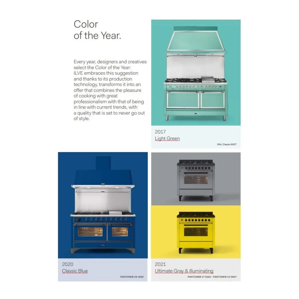Ilve UN48FQNMPRAB Ilve Un48Fqnmprab Nostalgie Ii Noblesse 48" Dual Fuel Range (8 Sealed Burners   Griddle, Natural Gas, Solid Door, Ral, Burnished)