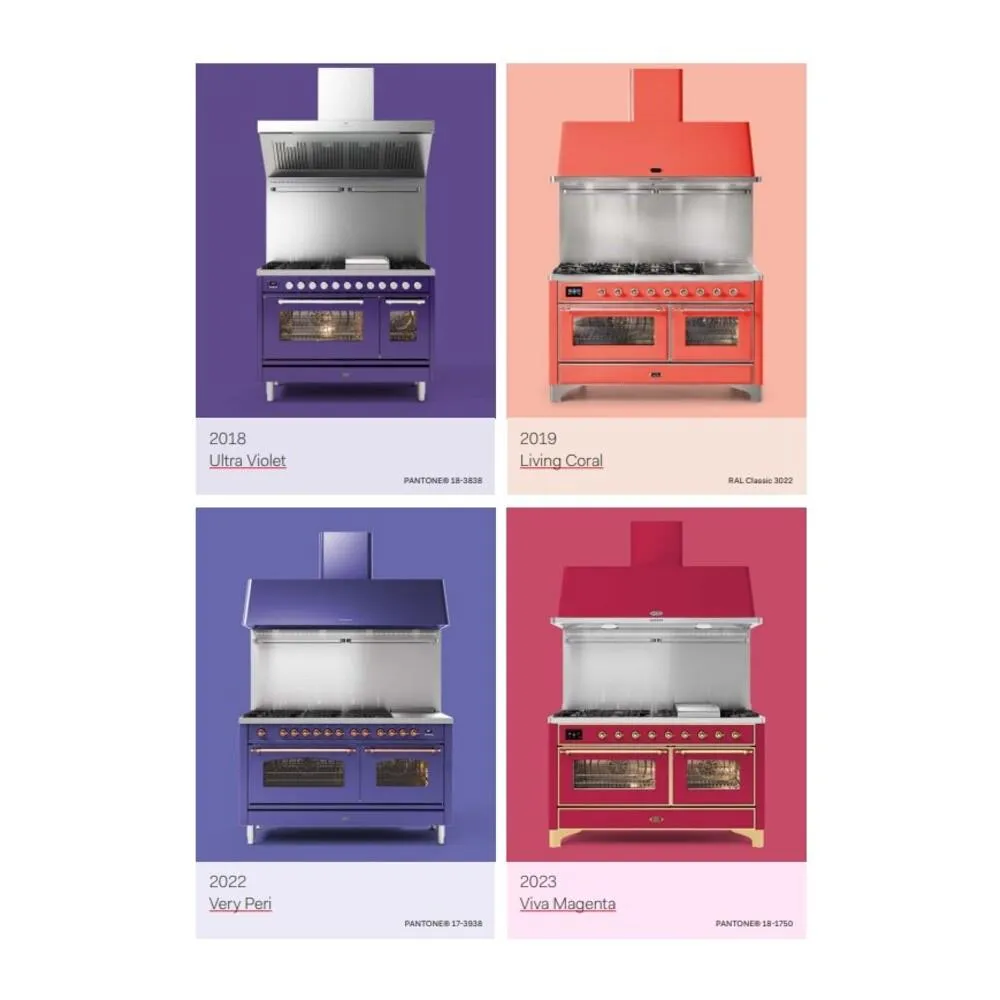 Ilve UN48FQNMPRAB Ilve Un48Fqnmprab Nostalgie Ii Noblesse 48" Dual Fuel Range (8 Sealed Burners   Griddle, Natural Gas, Solid Door, Ral, Burnished)