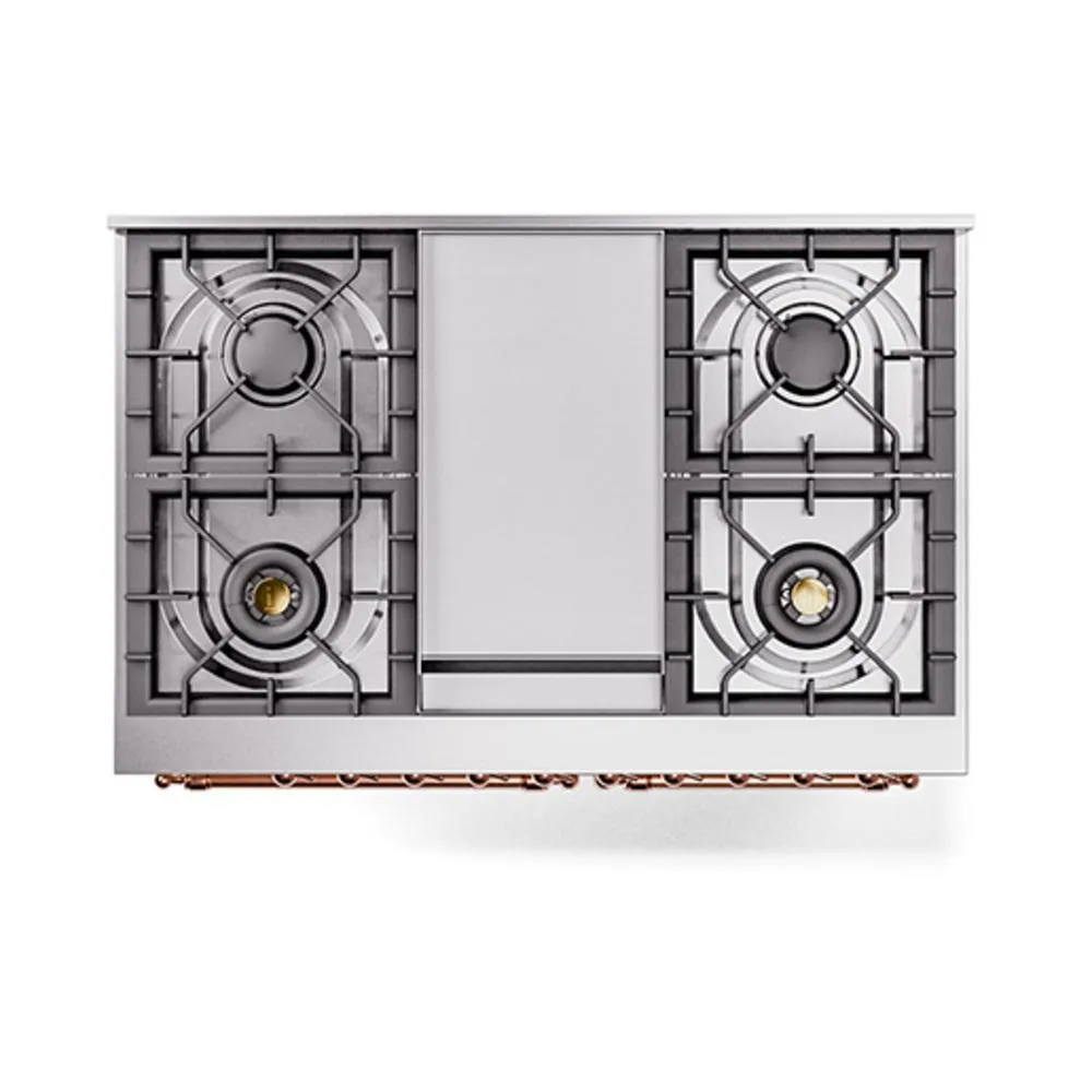 Ilve UND40FNMPAWP Ilve Und40Fnmpawp Nostalgie Ii Noblesse 40" Dual Fuel Range (Natural Gas, Triple Glass Door, Antique White, Copper)
