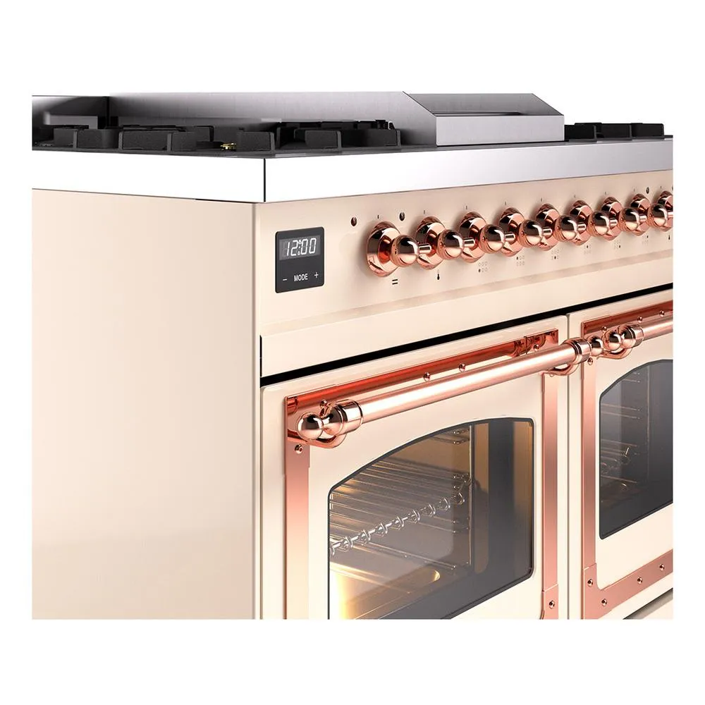 Ilve UND40FNMPAWP Ilve Und40Fnmpawp Nostalgie Ii Noblesse 40" Dual Fuel Range (Natural Gas, Triple Glass Door, Antique White, Copper)