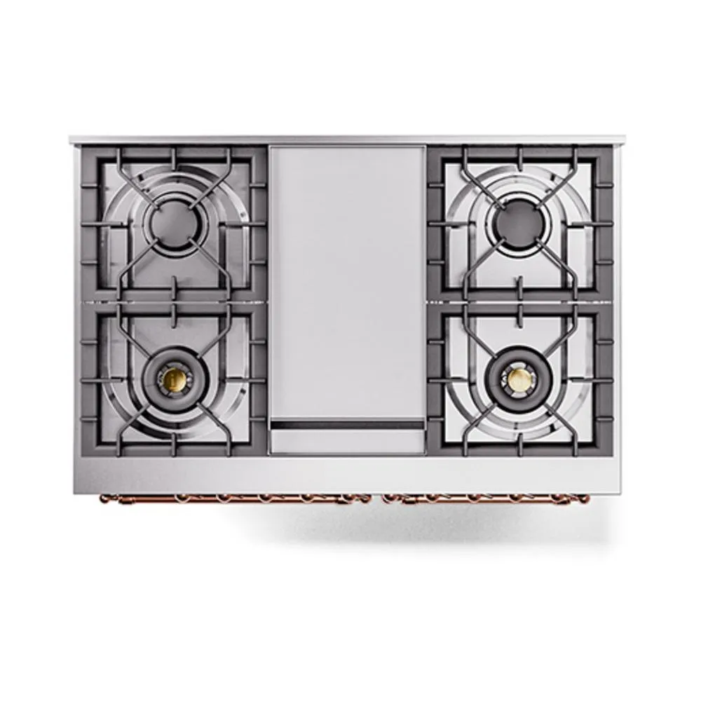 Ilve UND40FNMPEGP Ilve Und40Fnmpegp Nostalgie Ii Noblesse 40" Dual Fuel Range (Natural Gas, Triple Glass Door, Emerald Green, Copper)