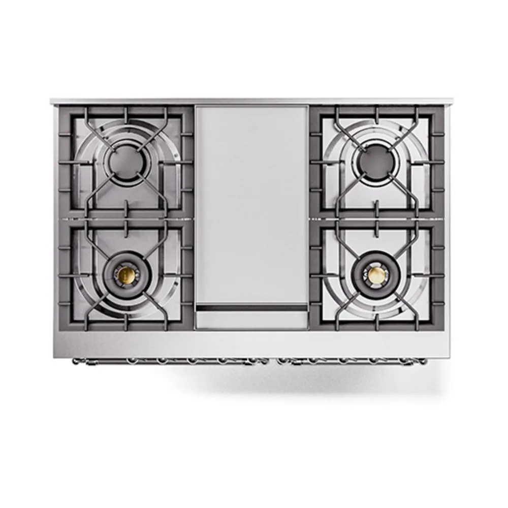Ilve UND40FNMPMGC Ilve Und40Fnmpmgc Nostalgie Ii Noblesse 40" Dual Fuel Range (Natural Gas, Triple Glass Door, Graphite Matte, Chrome)