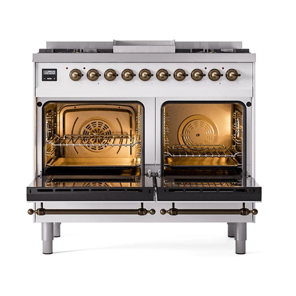 Ilve UND40FNMPRAB Ilve Und40Fnmprab Nostalgie Ii Noblesse 40" Dual Fuel Range (Natural Gas, Triple Glass Door, Ral, Burnished)