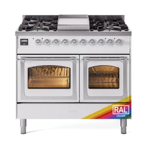 Ilve UND40FNMPRACLP Ilve Und40Fnmpraclp Nostalgie Ii Noblesse 40" Dual Fuel Range (Liquid Propane, Triple Glass Door, Ral, Chrome)