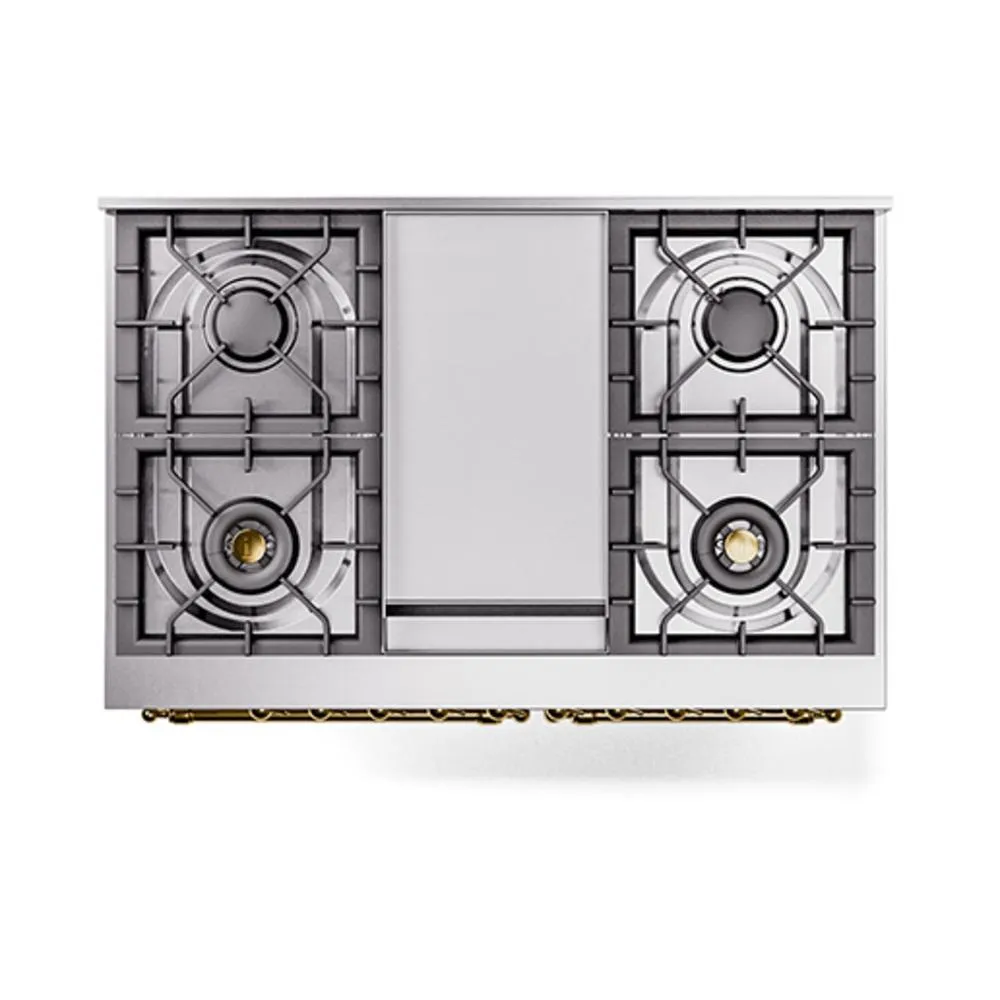Ilve UND40FNMPRAGLP Ilve Und40Fnmpraglp Nostalgie Ii Noblesse 40" Dual Fuel Range (Liquid Propane, Triple Glass Door, Ral, Brass)