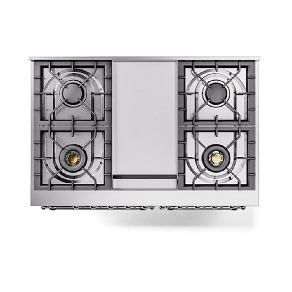 Ilve UND40FQNMPBKCLP Ilve Und40Fqnmpbkclp Nostalgie Ii Noblesse 40" Dual Fuel Range (Liquid Propane, Solid Door, Glossy Black, Chrome)