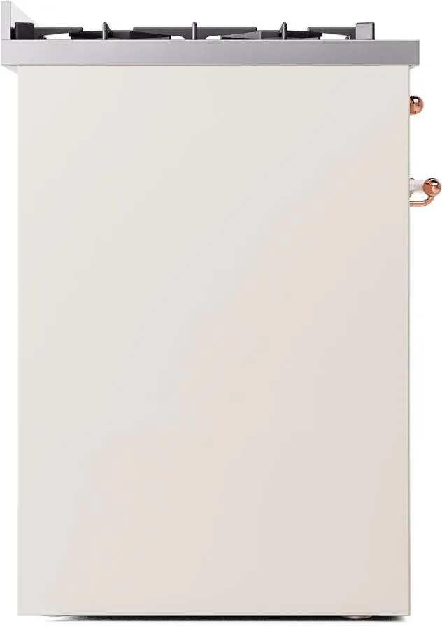 Ilve UP30NMPAWPLP Nostalgie Ii 30 Inch Dual Fuel Liquid Propane Freestanding Range In Antique White With Copper Trim