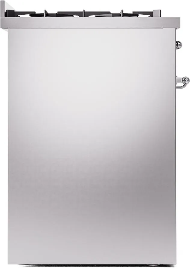 Ilve UP30NMPSSC Nostalgie Ii 30 Inch Dual Fuel Natural Gas Freestanding Range In Stainless Steel With Chrome Trim