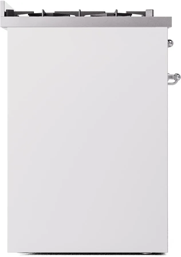 Ilve UP30NMPWHC Nostalgie Ii 30 Inch Dual Fuel Natural Gas Freestanding Range In White With Chrome Trim