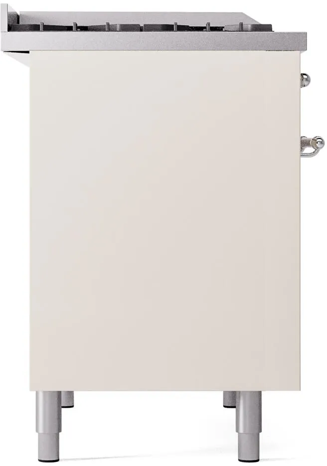 Ilve UPD40FNMPAWC Nostalgie Ii 40 Inch Dual Fuel Natural Gas Freestanding Range In Antique White With Chrome Trim