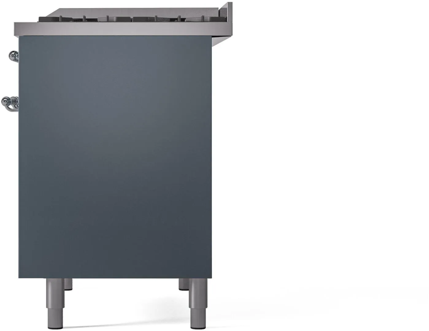 Ilve UPD40FNMPBGC Nostalgie Ii 40 Inch Dual Fuel Natural Gas Freestanding Range In Blue Grey With Chrome Trim