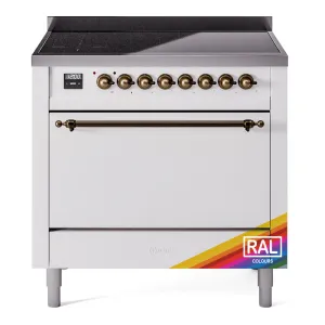 Ilve UPI366QNMPRAB Nostalgie Ii 36 Inch Electric Freestanding Range In Ral Custom Color With Bronze Trim