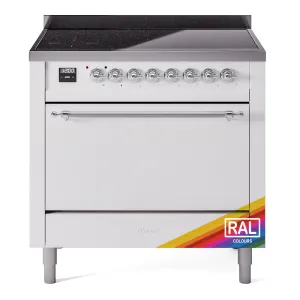 Ilve UPI366QNMPRAC Nostalgie Ii 36 Inch Electric Freestanding Range In Ral Custom Color With Chrome Trim