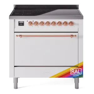 Ilve UPI366QNMPRAP Nostalgie Ii 36 Inch Electric Freestanding Range In Ral Custom Color With Copper Trim