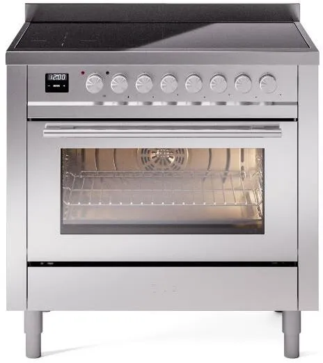 Ilve UPI366WMPSS Professional Plus Ii 36 Inch Electric Freestanding Range In Stainless Steel With Trim