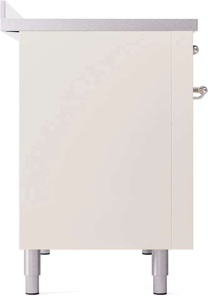 Ilve UPI486NMPAWC Nostalgie Ii 48 Inch Electric Freestanding Range In Antique White With Chrome Trim