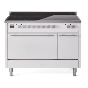 Ilve UPI486QMPWH Professional Plus Ii 48 Inch Electric Freestanding Range In White With Trim