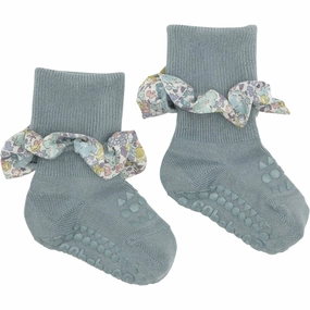 Gobabygo Dusty Blue / Michelle Purple Non-Slip Strmper Bamboo / Liberty Special Online Offer