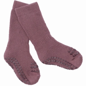 Biggest Savings Now Hot Sale Frenzy Gobabygo Misty Plum Non-Slip Socks Organic Terry Cotton