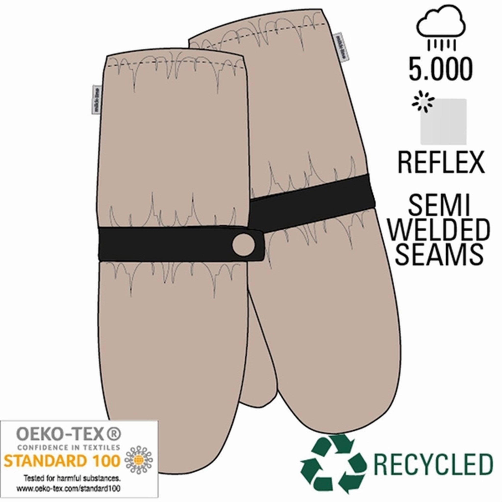 Mikk-Line Rain Mittens W. Fleece Adobe Rose Hot Pick Deal End-of-Week Deals