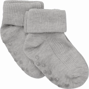 Minymo Light Grey Melange Baby Rib Sock 2-Pack Today Only Savings Special Price Today