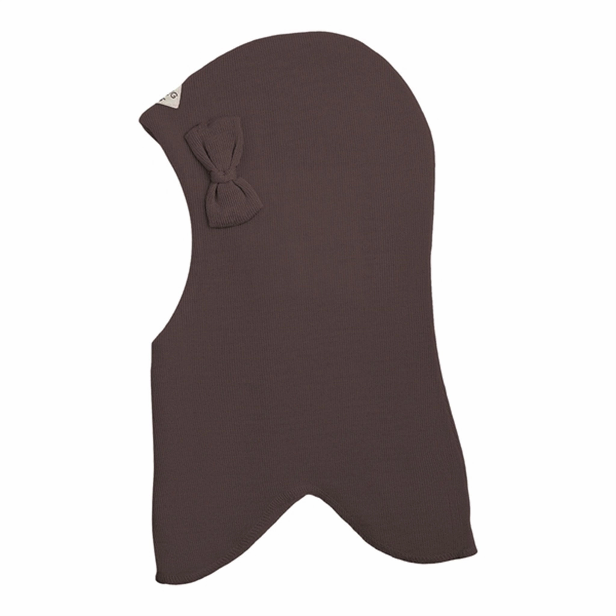 Racing Kids Round Balaclava Wool/Cotton W. Bow 3-Layered Chocolate Brown Sweet Deal Inside
