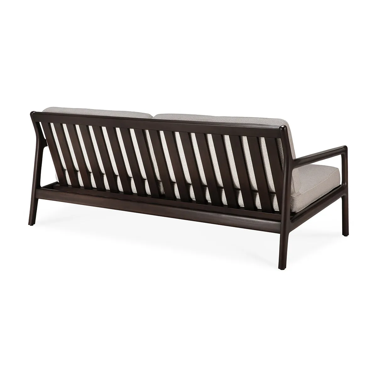 Jack Fabric 3 Seater Sofa (Mahogany Dark Brown, Ivory)
